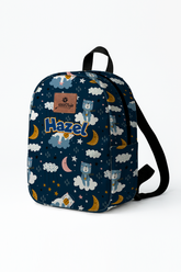 Good Night Pattern Personalized Toddler Backpack – Small Size Kids Backpack for Ages 1–3, Daycare Bag