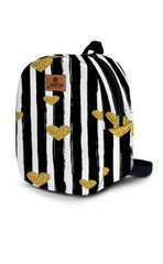 Black & White Heart Pattern Toddler Backpack – Small Size Kids Backpack for Ages 1–3, Daycare Bag