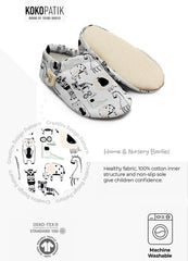 Kokopatik Organic Cotton Baby Booties – Non-Slip Sole, Newborn Booties, Home & Nursery Shoes, Cartoon Pattern Booties
