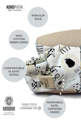 Kokopatik Organic Cotton Baby Booties – Non-Slip Sole, Newborn Booties, Home & Nursery Shoes, Cartoon Pattern Booties