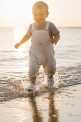 Kokopatik Non-Slip Sole, Organic Cotton Lined Indoor Booties, First Step Shoe, Blue Sea Adventure Pattern