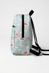 Blue Swan Pattern Personalized Toddler Backpack – Small Size Kids Backpack for Ages 1–3, Daycare Bag