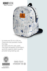 Blue Ocean Adventure Pattern Toddler Backpack – Small Size Kids Backpack for Ages 1–3, Daycare Bag