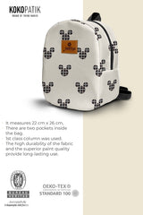 Mickey Pattern Toddler Backpack – Small Size Kids Backpack for Ages 1–3, Daycare Bag