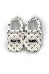 Make It Yours – Personalized Mickey Pattern Booties for Babies | Non-Slip, Organic Cotton, First Step Shoes