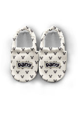 Make It Yours – Personalized Mickey Pattern Booties for Babies | Non-Slip, Organic Cotton, First Step Shoes