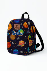 Happy Space Pattern Personalized Toddler Backpack – Small Size Kids Backpack for Ages 1–3, Daycare Bag