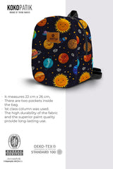 Happy Space Pattern Toddler Backpack – Small Size Kids Backpack for Ages 1–3, Daycare Bag
