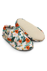 Kokopatik, Non-Slip Sole, Organic Cotton Lined Home Slippers, First Step Shoes, April Flowers Patterned Slippers