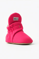 Light Pink Fleece Baby Booties – Soft, Non-Slip Indoor Slippers for Babies