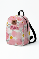 Pink Bubble Pattern Personalized Toddler Backpack – Small Size Kids Backpack for Ages 1–3, Daycare Bag
