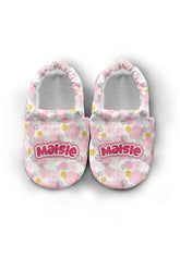 Make It Yours – Personalized Pink Bubble Booties for Babies | Non-Slip, Cotton, Home & Nursery Use