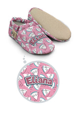 Make It Yours – Personalized Pink Watermelon Pattern Booties for Babies | Non-Slip, Cotton, Unisex