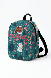 Rabbit Pattern Personalized Toddler Backpack – Small Size Kids Backpack for Ages 1–3, Daycare Bag