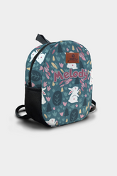 Rabbit Pattern Personalized Backpack – Medium Size Kids Backpack for Ages 3–6, Daycare Bag