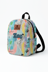Colorful Pattern Personalized Toddler Backpack – Small Size Kids Backpack for Ages 1–3, Daycare Bag