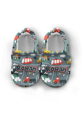 Make It Yours – Personalized Road Pattern Booties for Babies | Non-Slip, Cotton, Unisex