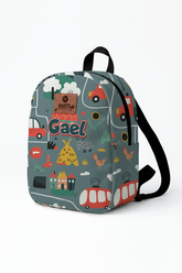 Road Pattern Personalized Toddler Backpack – Small Size Kids Backpack for Ages 1–3, Daycare Bag