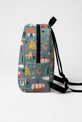 Road Pattern Personalized Toddler Backpack – Small Size Kids Backpack for Ages 1–3, Daycare Bag
