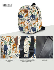 Animated Forest Pattern Toddler Backpack – Small Size Kids Backpack for Ages 1–3, Daycare Bag