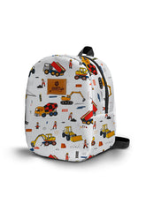 Construction Pattern Toddler Backpack – Small Size Kids Backpack for Ages 1–3, Daycare Bag