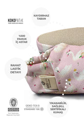 Kokopatik Organic Cotton Baby Booties – Non-Slip Sole, Newborn Booties, Home & Nursery Shoes, Crowned Swan Pattern Booties