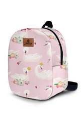 Crowned Swan Pattern Toddler Backpack – Small Size Kids Backpack for Ages 1–3, Daycare Bag