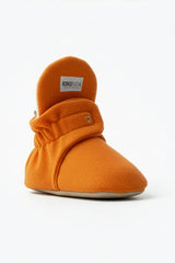 Orange Fleece Baby Booties – Soft, Non-Slip Indoor Slippers for Babies