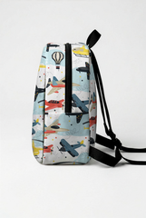 Flying Vehicles Pattern Personalized Toddler Backpack – Small Size Kids Backpack for Ages 1–3, Daycare Bag
