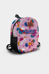 Unicorn Pattern Personalized Backpack – Medium Size Kids Backpack for Ages 3–6, Daycare Bag