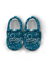 Make It Yours – Personalized Space Pattern Booties for Babies | Non-Slip, Organic Cotton, Home & Nursery Use