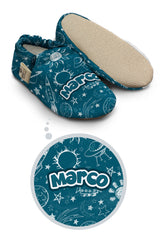 Make It Yours – Personalized Space Pattern Booties for Babies | Non-Slip, Organic Cotton, Home & Nursery Use