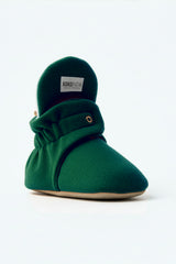 Green Fleece Baby Booties – Soft, Non-Slip Indoor Slippers for Babies