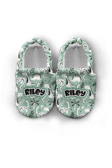 Make It Yours – Personalized Green Dino Booties for Babies | Non-Slip, Cotton, Unisex
