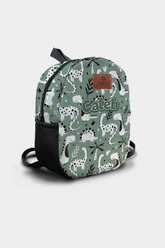 Green Dino Pattern Personalized Backpack – Medium Size Kids Backpack for Ages 3–6, Daycare Bag