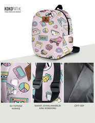90s Pattern Toddler Backpack – Small Size Kids Backpack for Ages 1–3, Daycare Bag