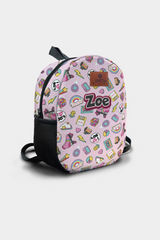 90s Pattern Personalized Backpack – Medium Size Kids Backpack for Ages 3–6, Daycare Bag