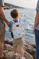 Blue Ocean Adventure Pattern Preschool Backpack – Medium Size Kids Backpack for Ages 3–5, Daycare Bag