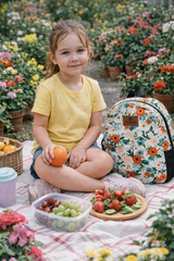 April Flower Pattern Preschool Backpack – Medium Size Kids Backpack for Ages 3–5, Daycare Bag