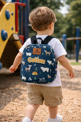 Winter Animals Pattern Personalized Toddler Backpack – Small Size Kids Backpack for Ages 1–3, Daycare Bag