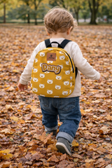 Teddy Bear Pattern Personalized Toddler Backpack – Small Size Kids Backpack for Ages 1–3, Daycare Bag