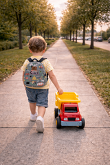 Road Pattern Personalized Toddler Backpack – Small Size Kids Backpack for Ages 1–3, Daycare Bag