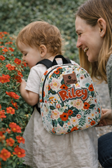 April Flower Pattern Personalized Toddler Backpack – Small Size Kids Backpack for Ages 1–3, Daycare Bag