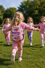 Unicorn Pattern Personalized Backpack – Medium Size Kids Backpack for Ages 3–6, Daycare Bag
