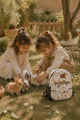 Salmon Bunny Pattern Personalized Backpack – Medium Size Kids Backpack for Ages 3–6, Daycare Bag