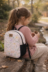 Pink Spring Pattern Preschool Backpack – Medium Size Kids Backpack for Ages 3–5, Daycare Bag