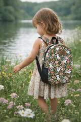 Floral Bunny Pattern Preschool Backpack – Medium Size Kids Backpack for Ages 3–5, Daycare Bag