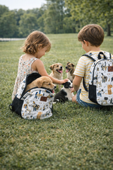 Dog with Glasses Pattern Preschool Backpack – Medium Size Kids Backpack for Ages 3–5, Daycare Bag