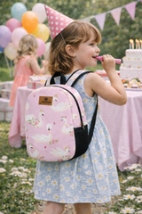 Crowned Swan Pattern Preschool Backpack – Medium Size Kids Backpack for Ages 3–5, Daycare Bag