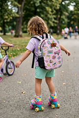 90s Pattern Preschool Backpack – Medium Size Kids Backpack for Ages 3–5, Daycare Bag